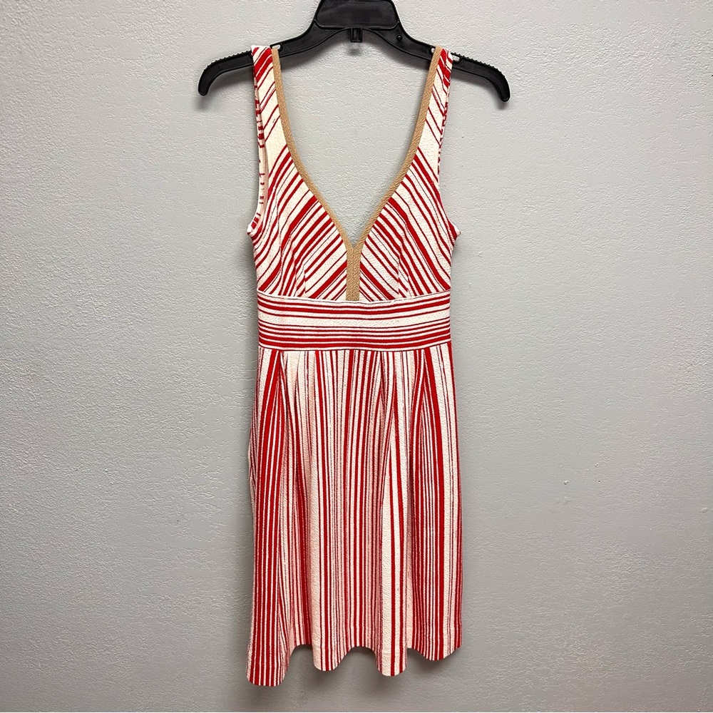 Anthropologie Postmark Size 6 Red Poppy Striped Sleeveless Dress - Picture 1 of 5